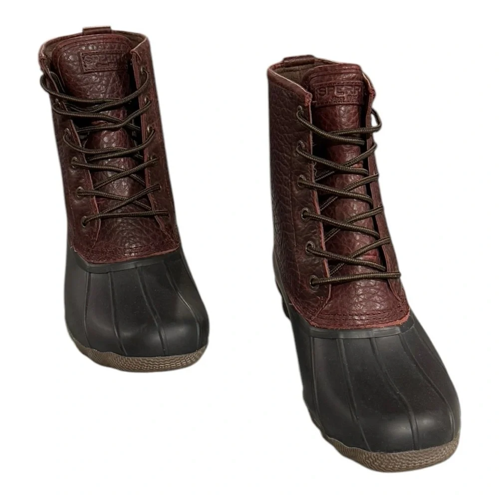 SPERRY Saltwater Duck Rain Boot Dark Amaretto Size